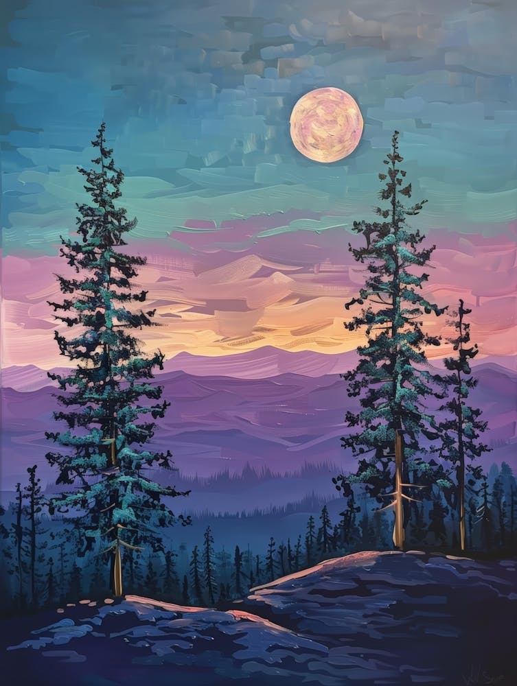 Full Moon In The Mountains 1