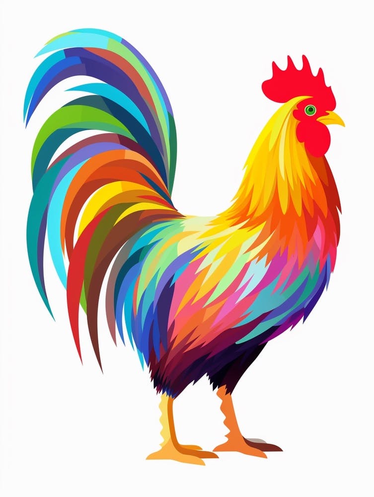 Colourful Geometric Bird Chicken 7