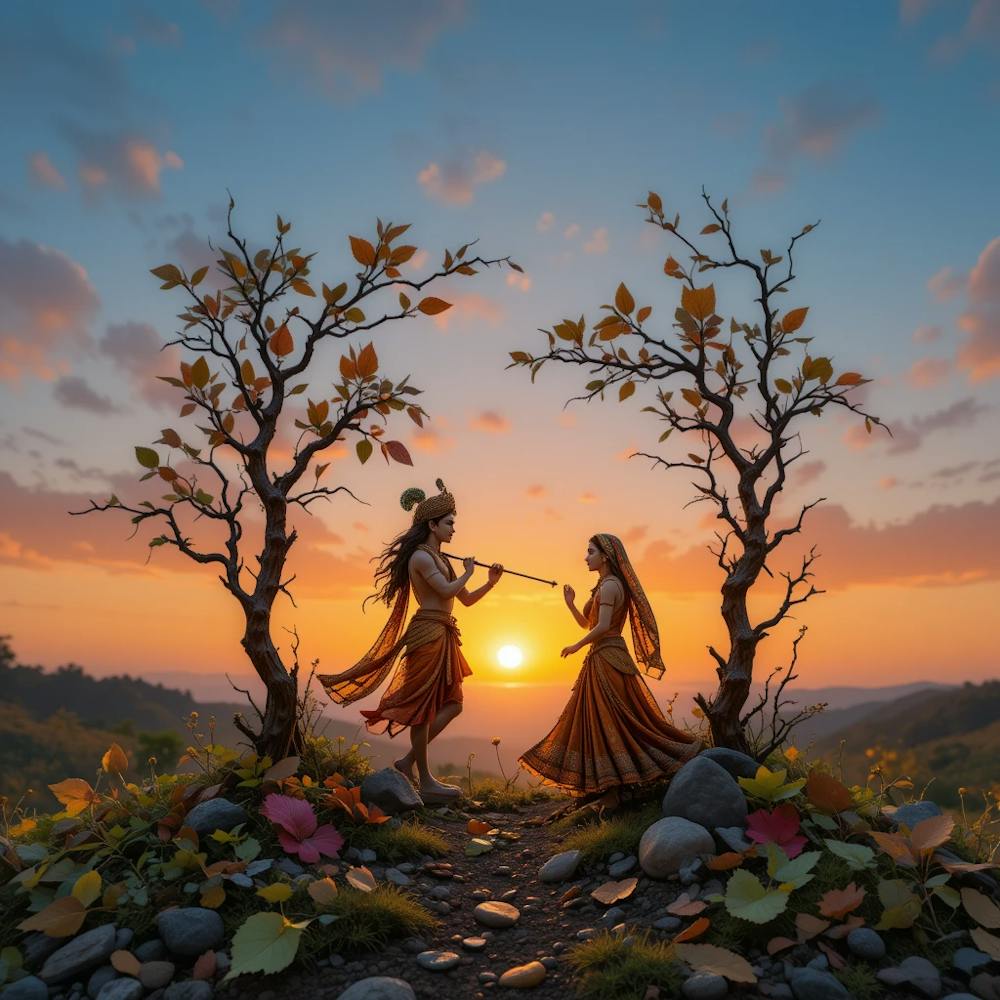 moral nature art Radha and Krishna