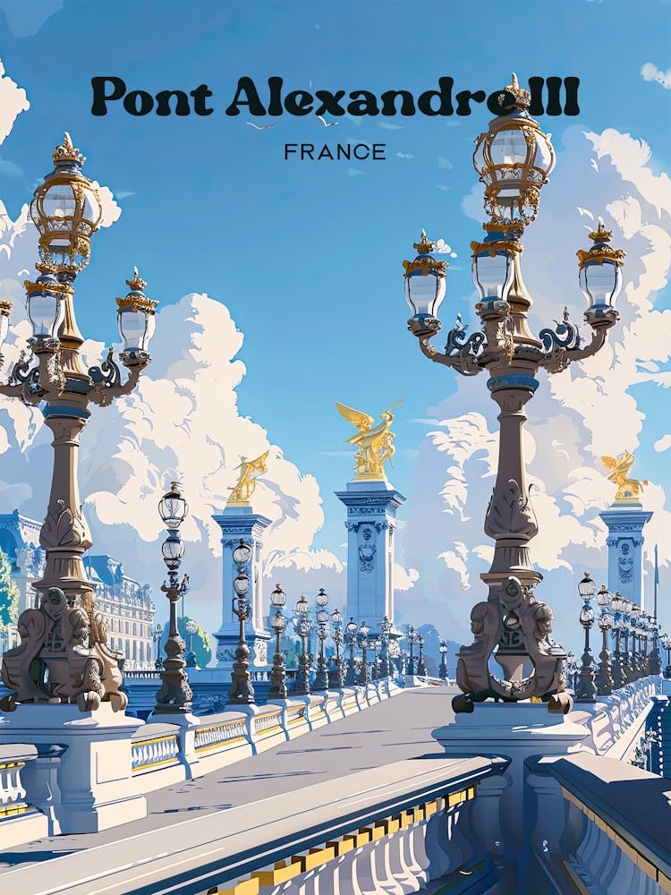 Pont Alexandre Iii Bridge Travel Art