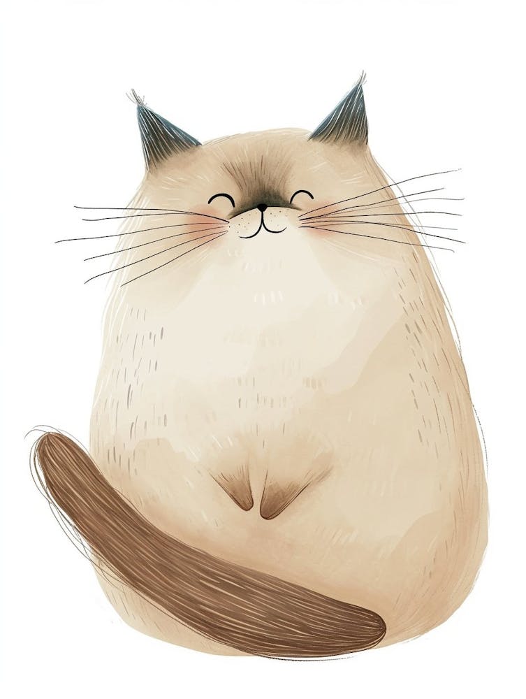 Persian Cat Clipart Illustration 2