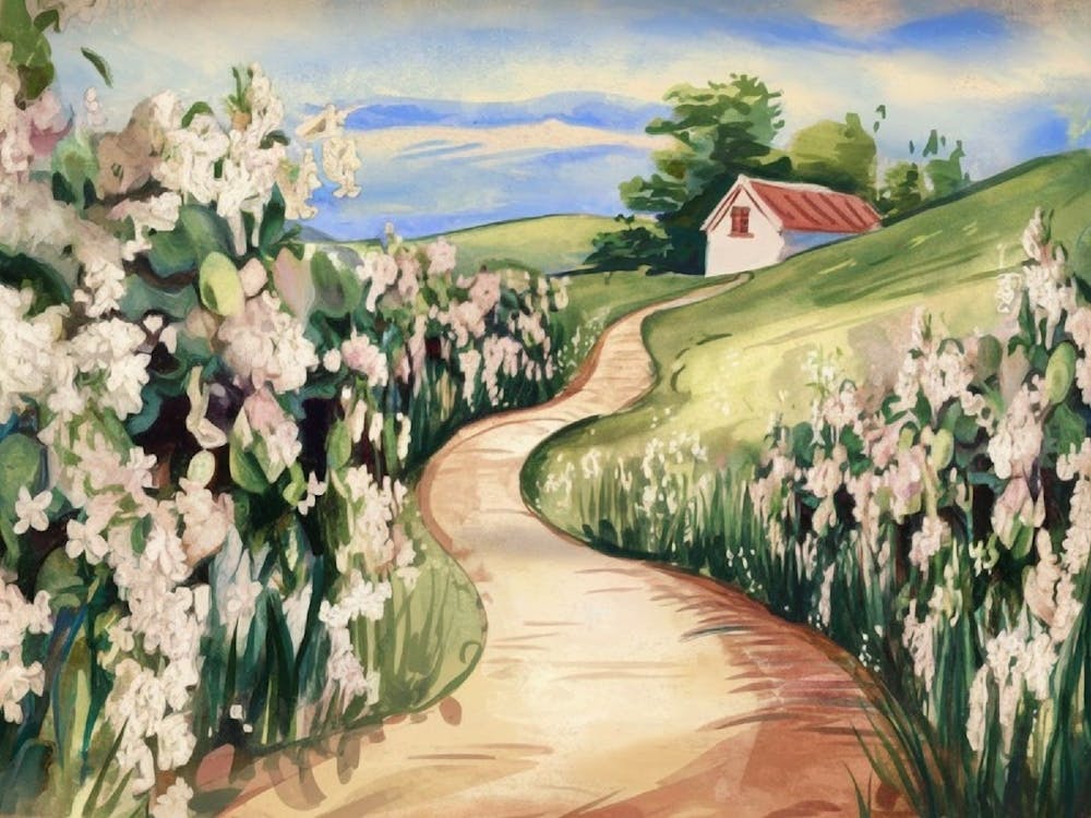 Idyllic Garden Path - Rustic Floral