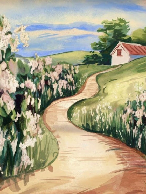 Idyllic Garden Path - Rustic Floral