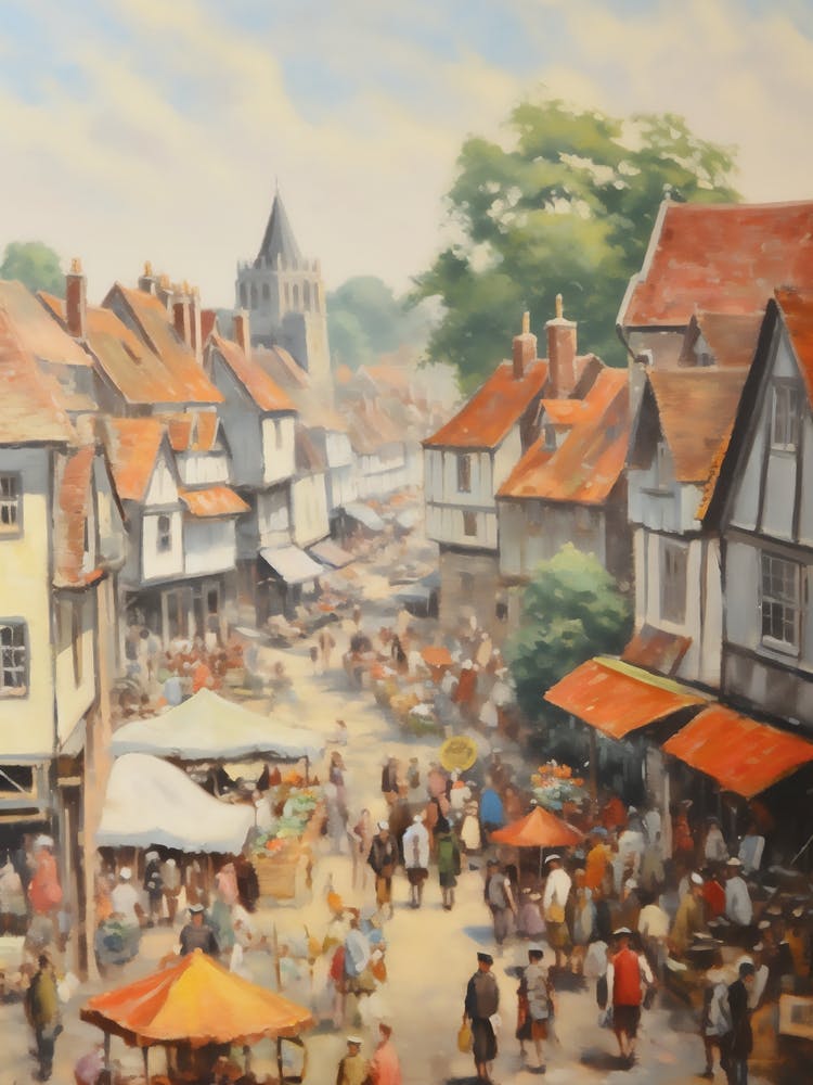 Vintage English Village Fair Art