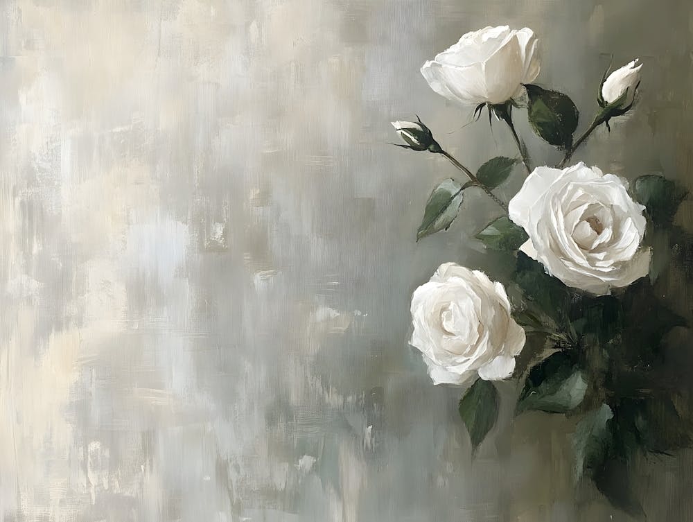 Minimalist White Roses 4