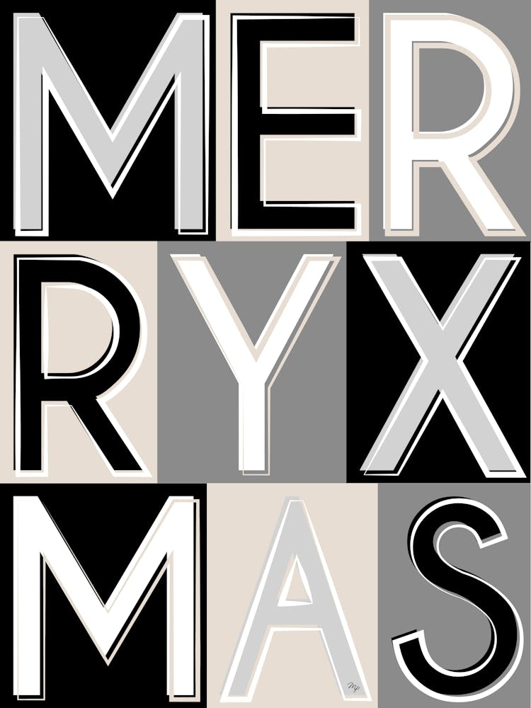 Merry Xmas typography