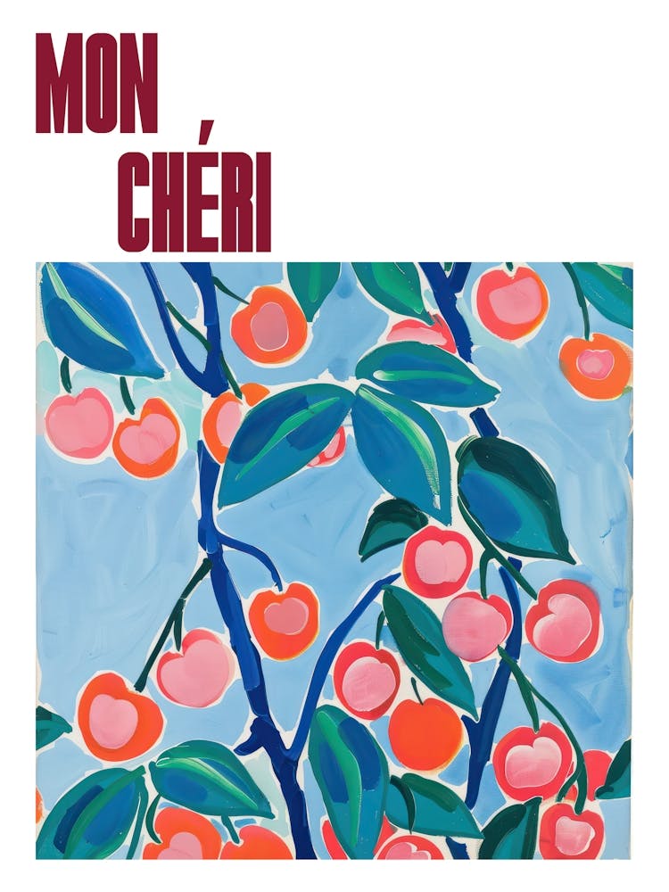 Mon Cheri Poster Cherries Matisse Style 11