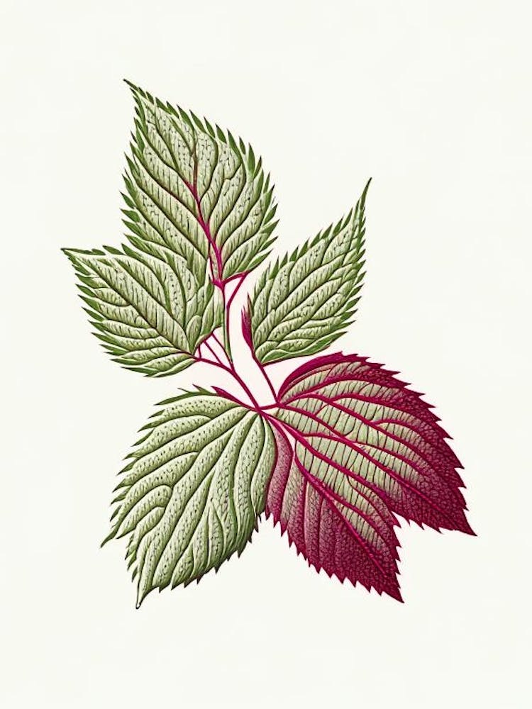 Feuille de Framboisier Herbe William Morris Dessin au Trait Inspiré 3