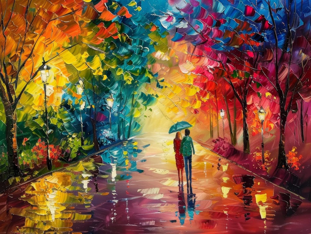 Couple In The Rain