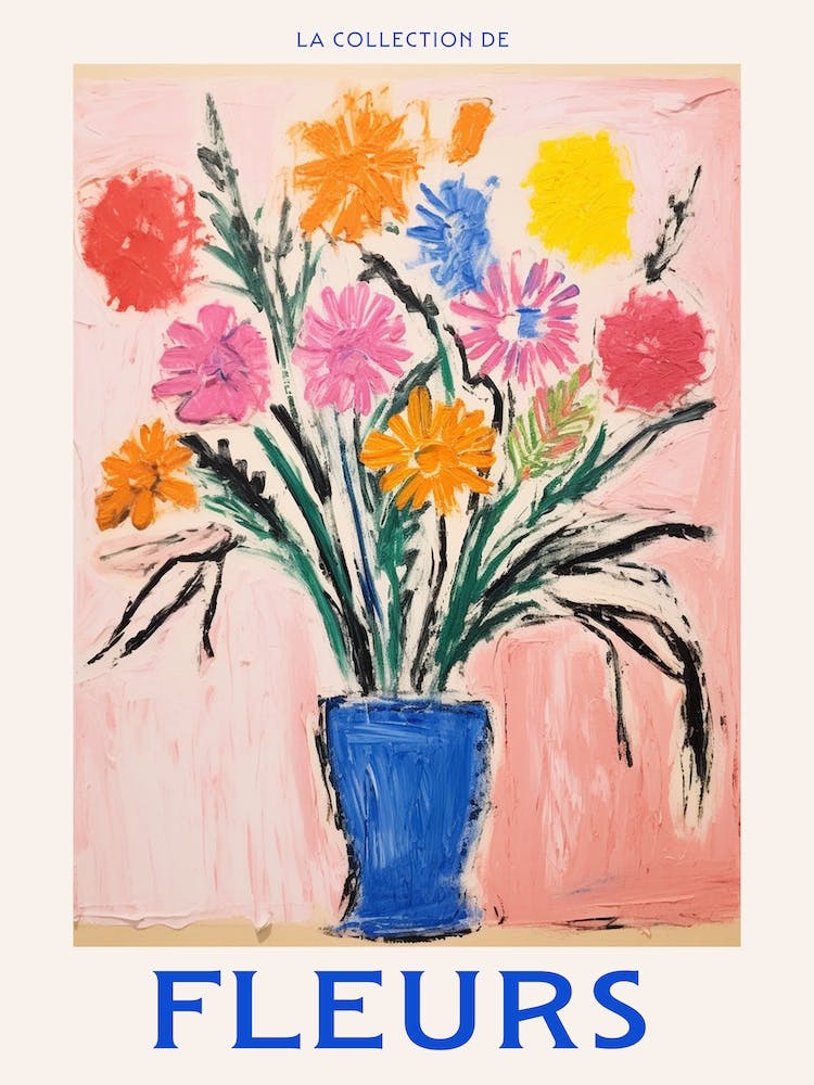 French Flower Poster Carnation 2