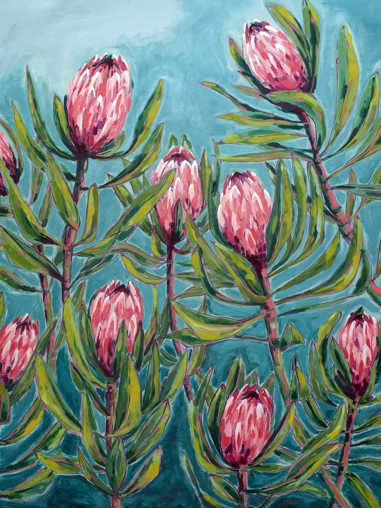 Pink Protea Painting