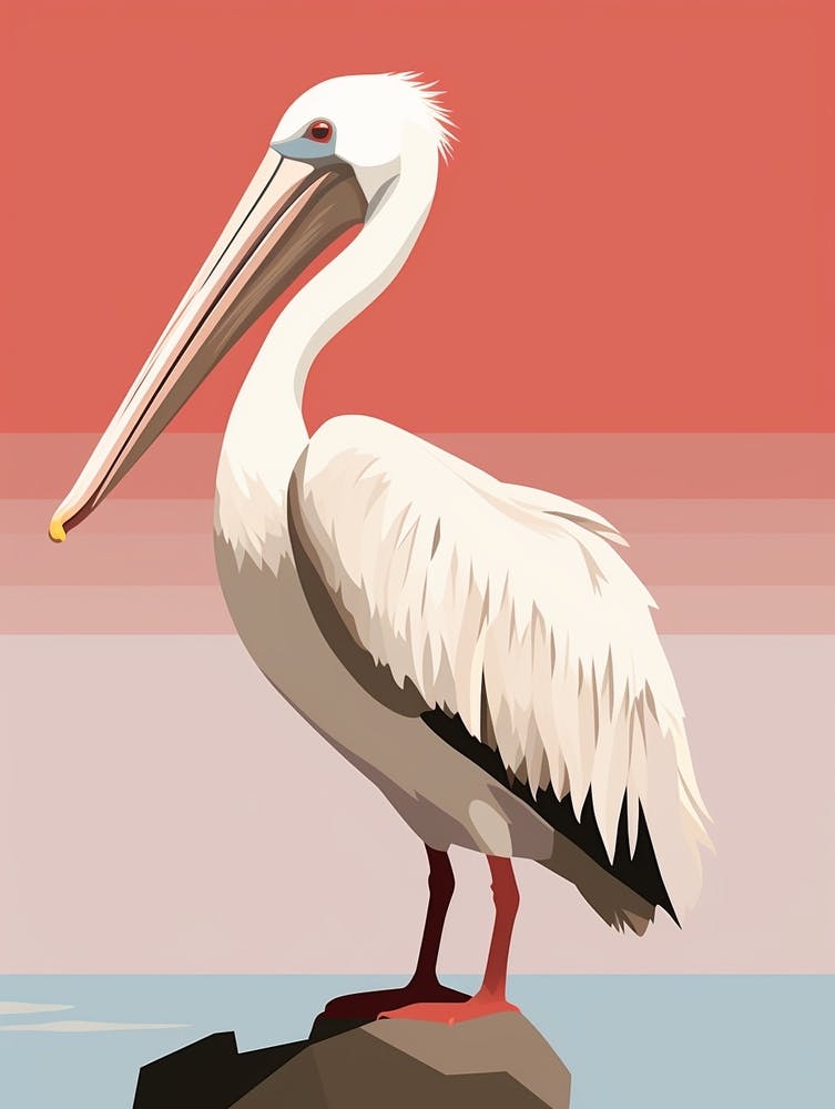Minimalist Brown Pelican 2 Illustration