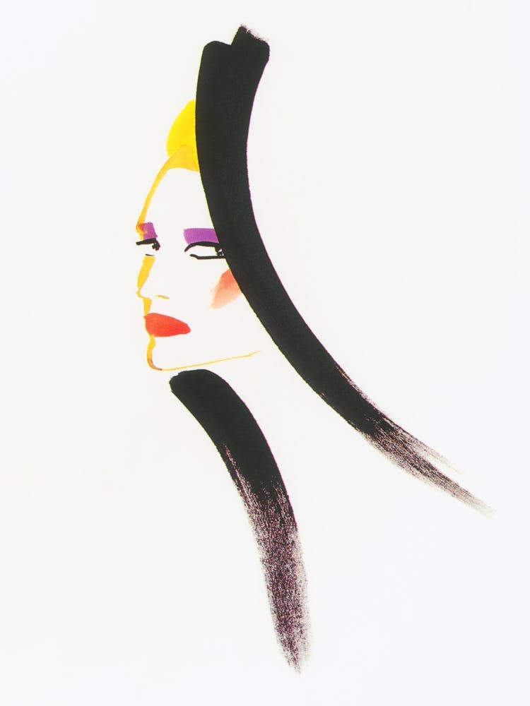 Woman Portrait, Sketch Art, Retro Vintage Fashion Poster