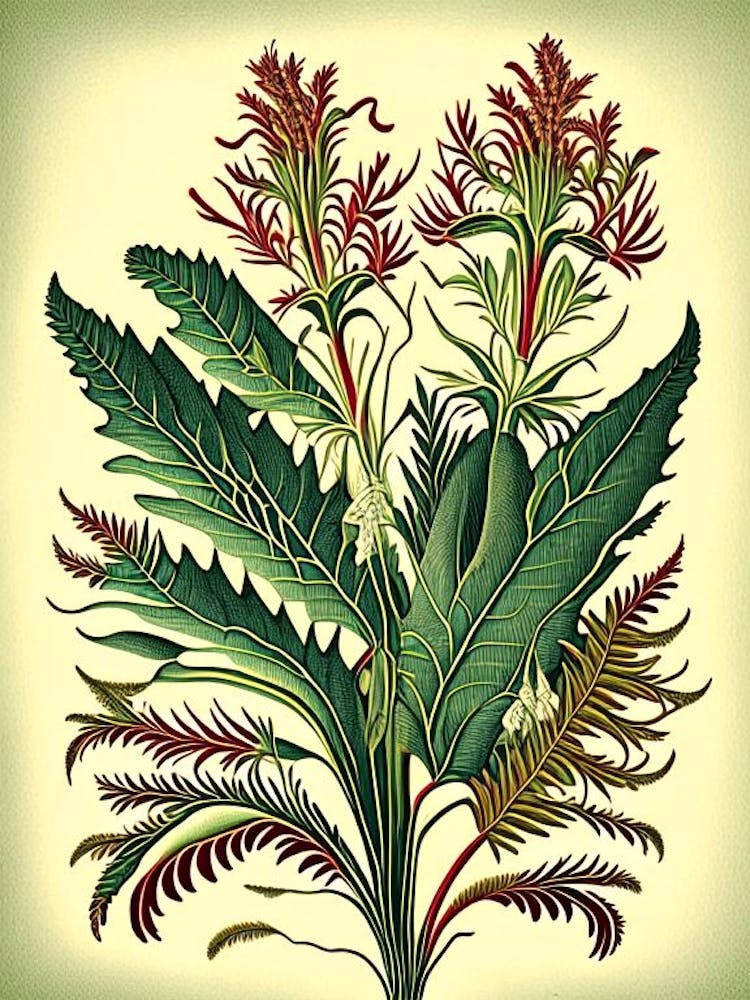 Kangaroo Paw Fern 1 Vintage Botanical Poster