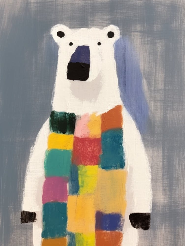 Polar Bear 2 Kids Patchwork Painting