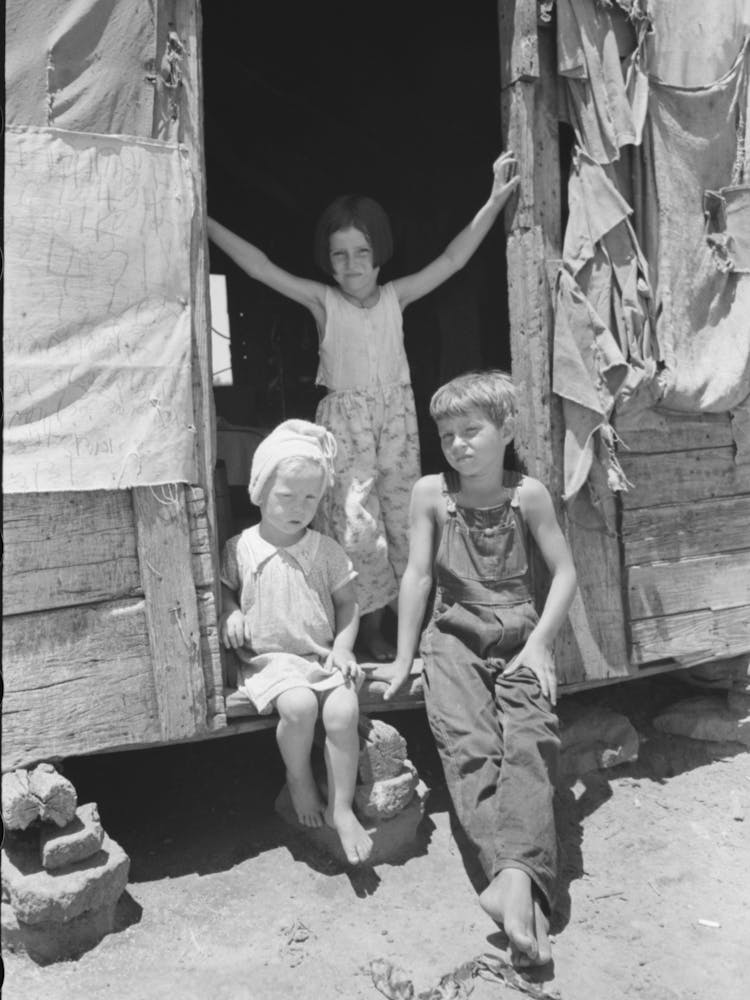 Children Of Agricultural Day Laborer Who Was Picking Up Potatoes,The Father, An Oil Field Worker, Had Deserted The Famil