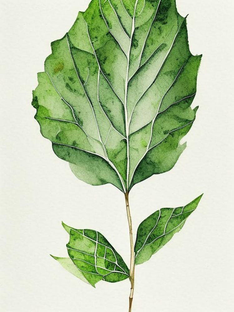 Wild Lettuce Leaf Minimalist Watercolour 1