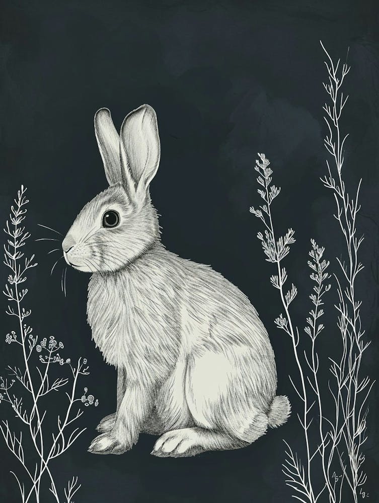 New Zealand Rabbit Minimalist Illustration 1