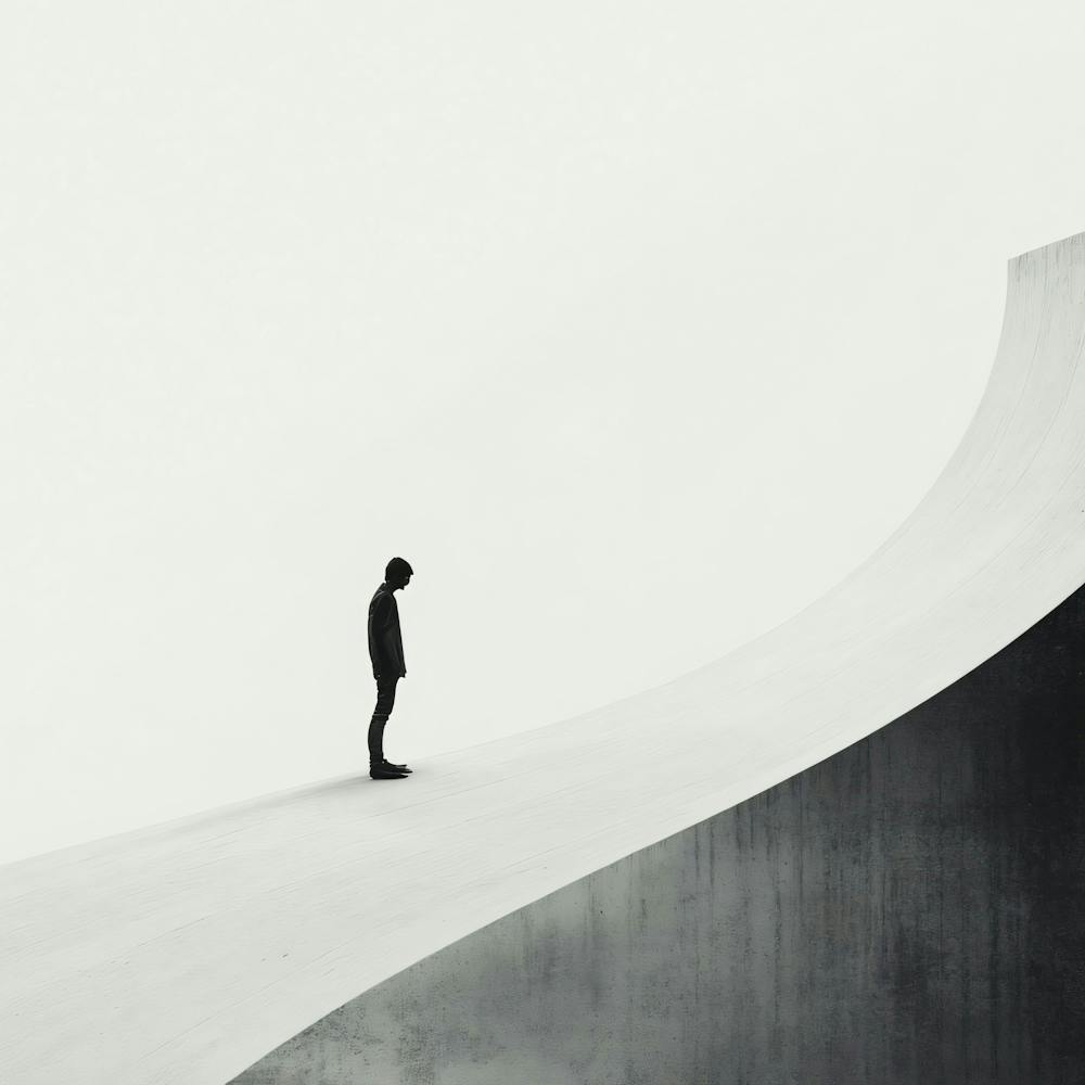 Skateboarder Standing On A Ramp