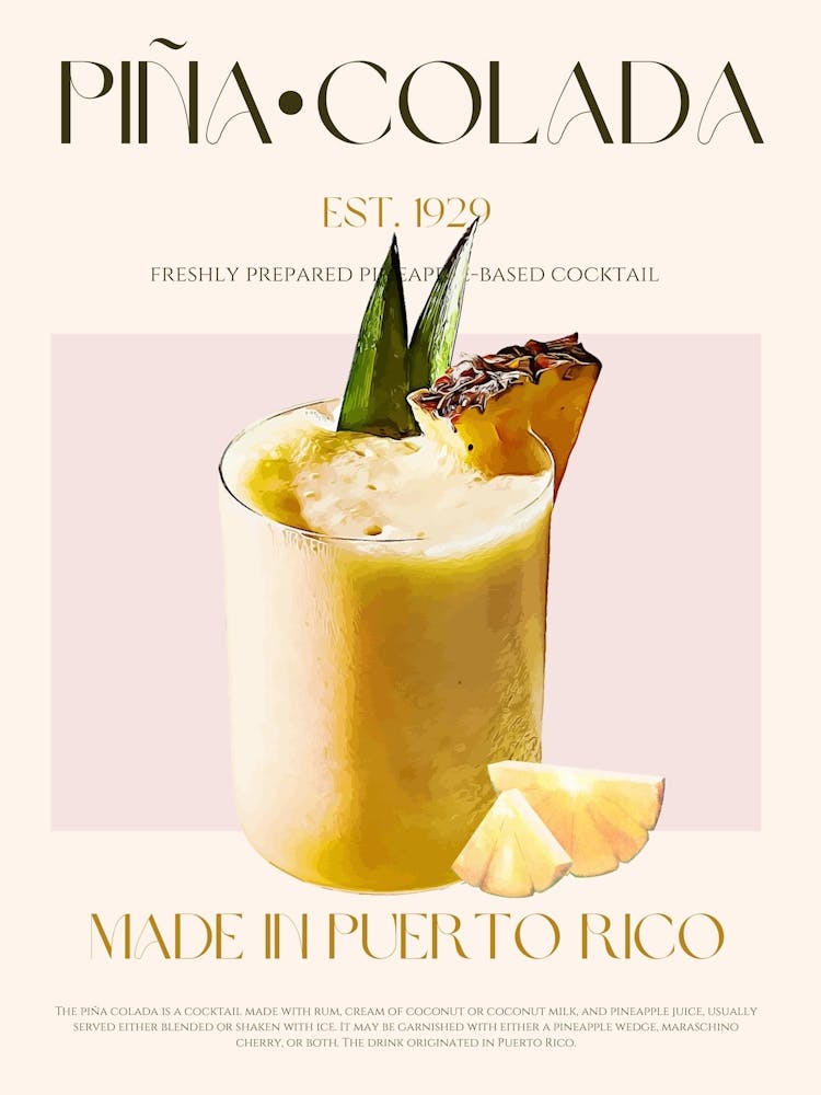 Pina Colada Cocktail Mid Century