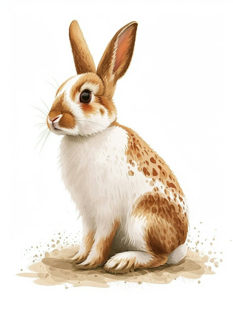 English Spot Rabbit Nursery Illustration 3