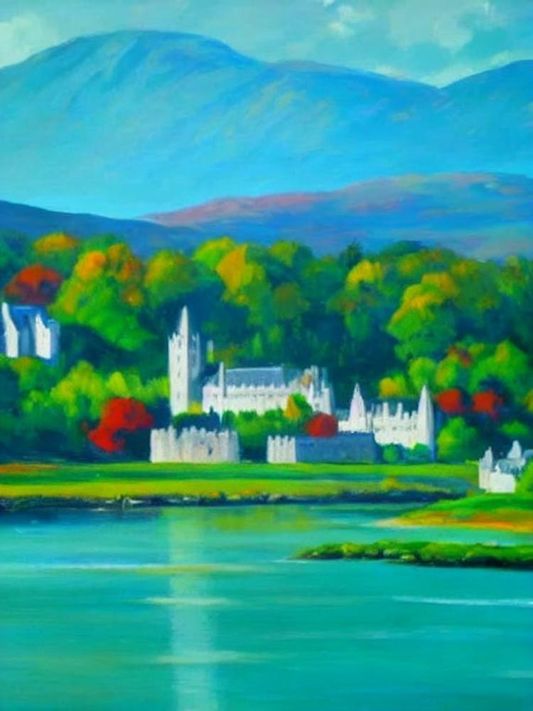 Killarney National Park Ireland Blue Oil Painting 2 