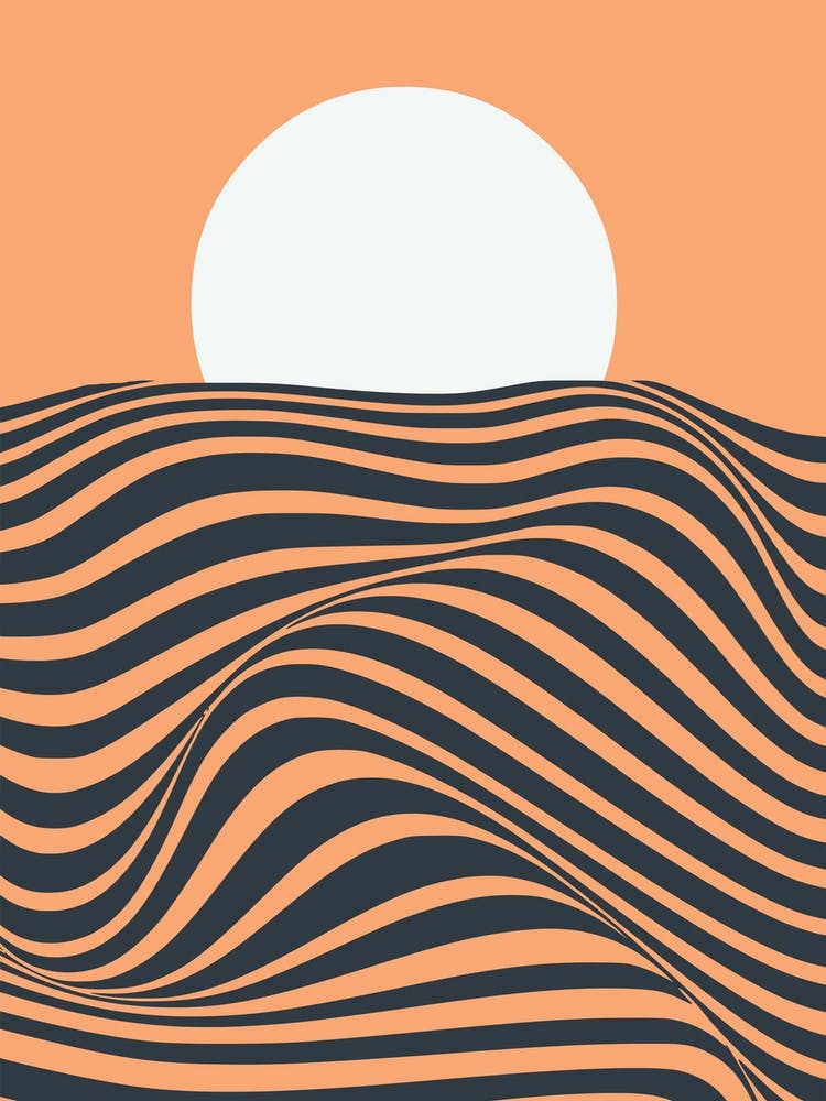 Wave And Sunset