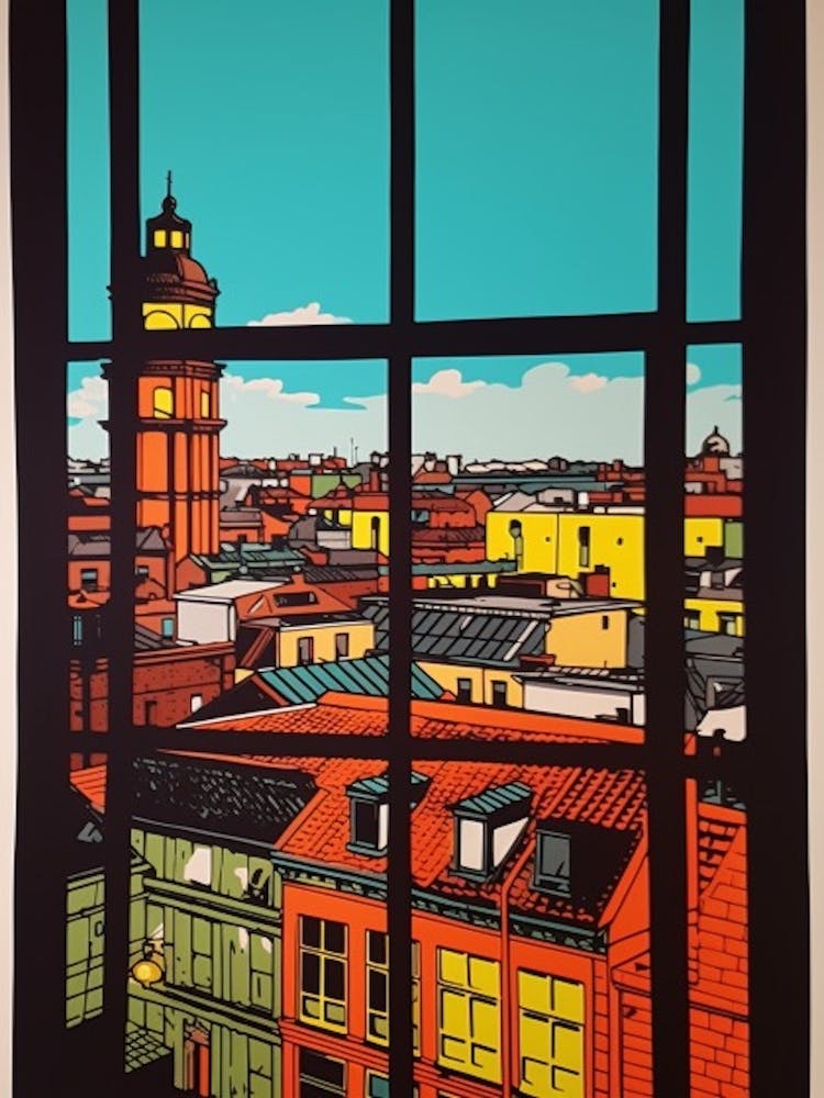A Window View Of Berlin In The Style Of Pop Art 3