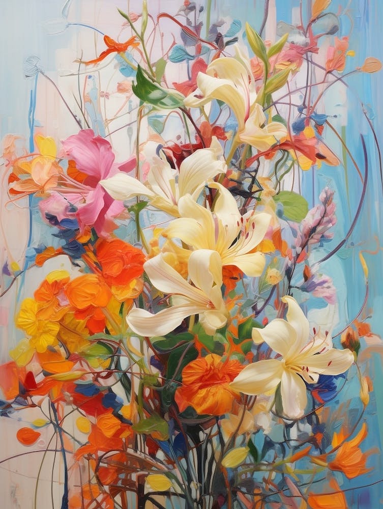 Abstract Flower Painting Honeysuckle 2