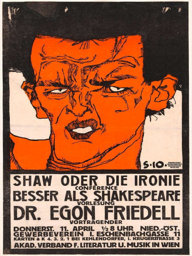 Poster Shaw Or Irony Lecture, Egon Schiele