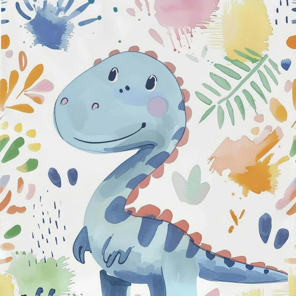 Cute Muted Pastels Baryonyx Dinosaur  1