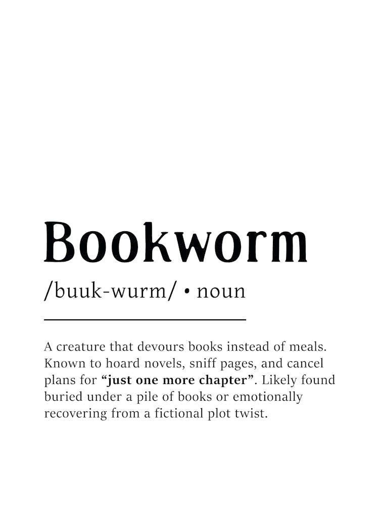 Bookworm Definition Poster - Dictionary