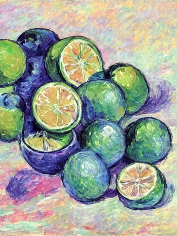 Lime Vintage Sketch Fruit