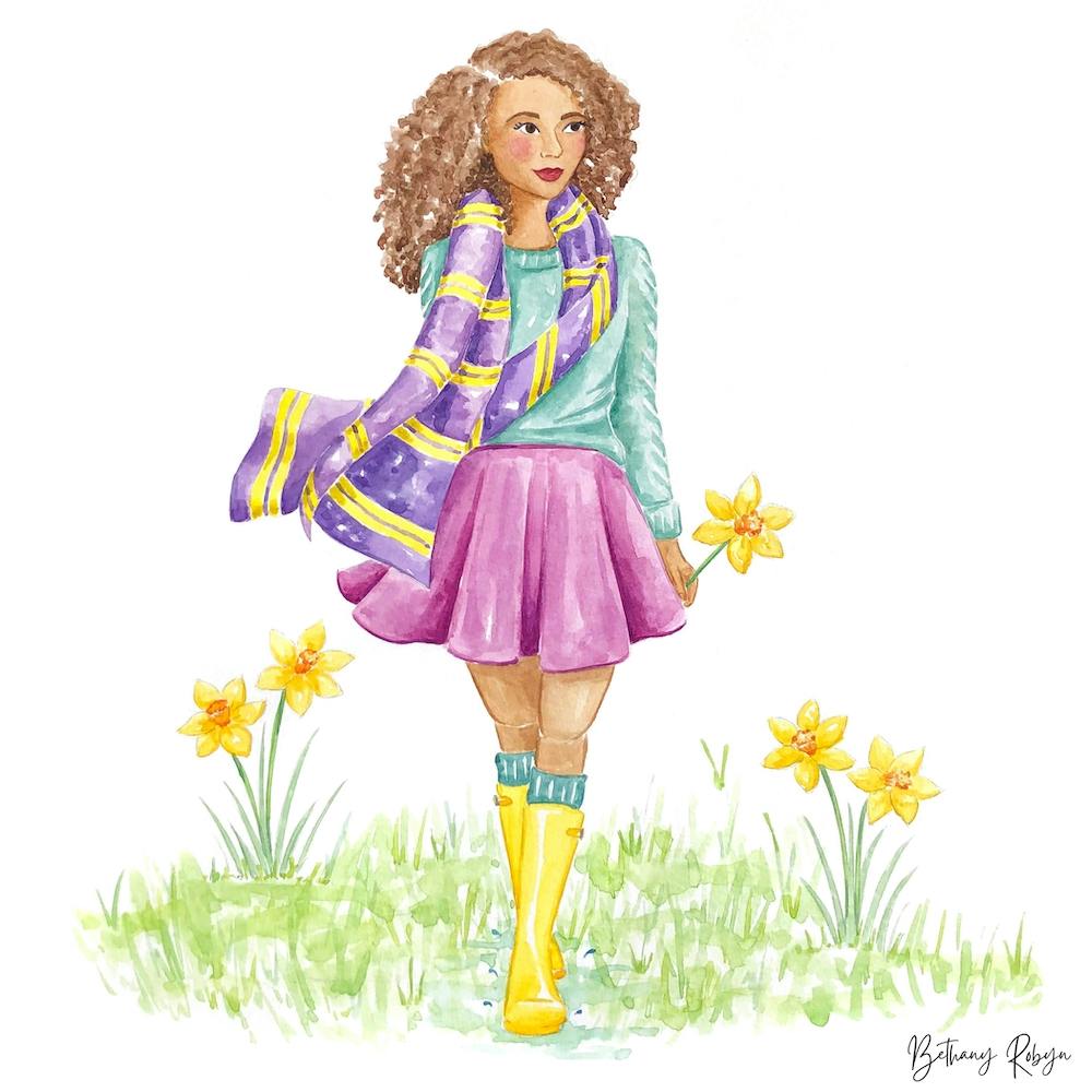 Girl with Daffodils 1