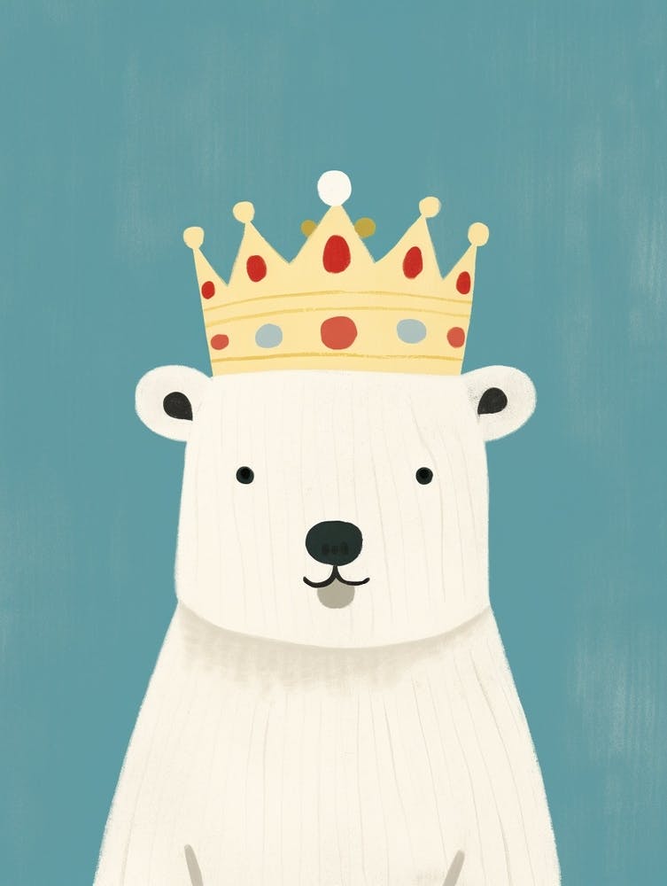 Little Polar Bear 2 Wearing A Crown