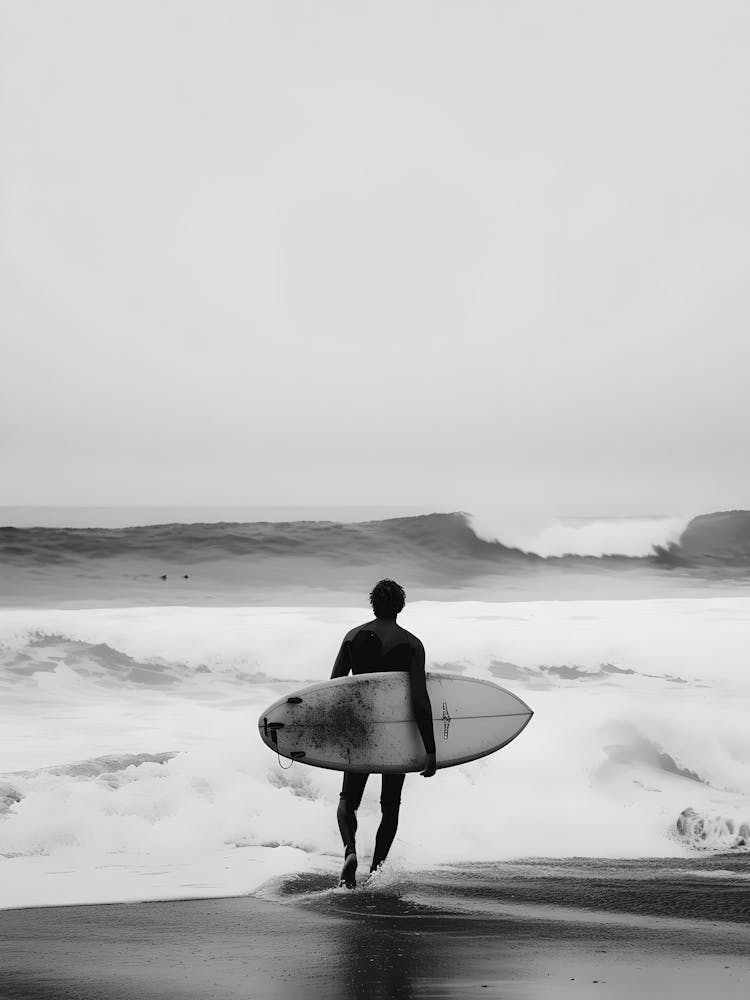 Black And White Surfer 2