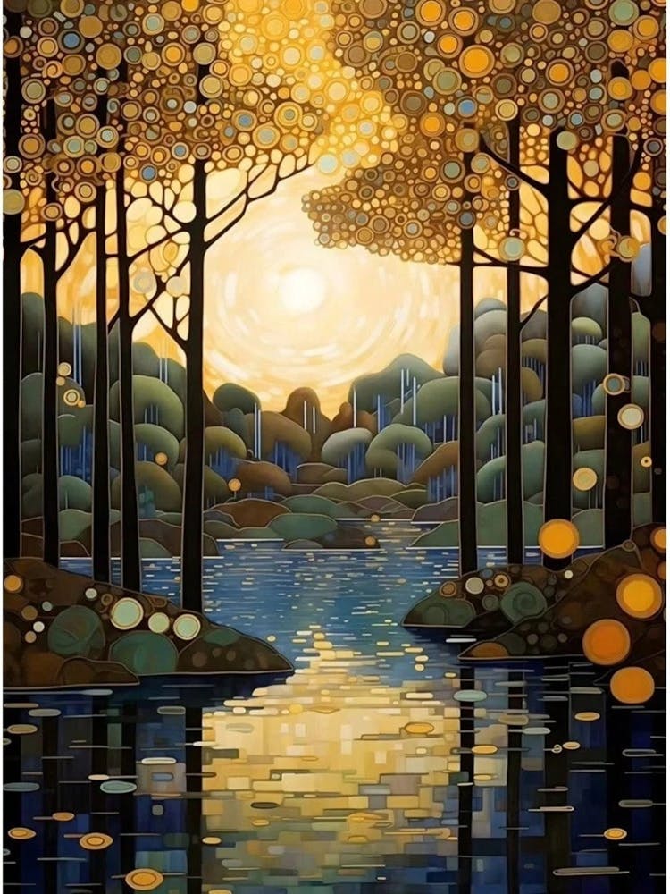 gustav klimt birch forest in The Woods