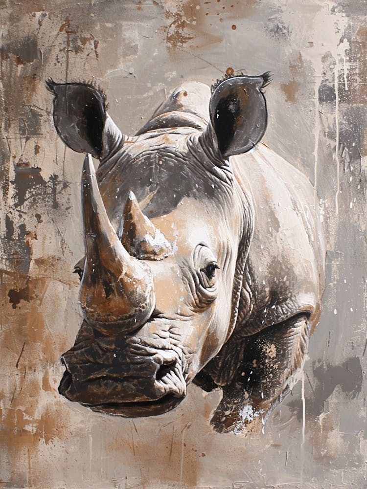 Watercolour Rhino 2