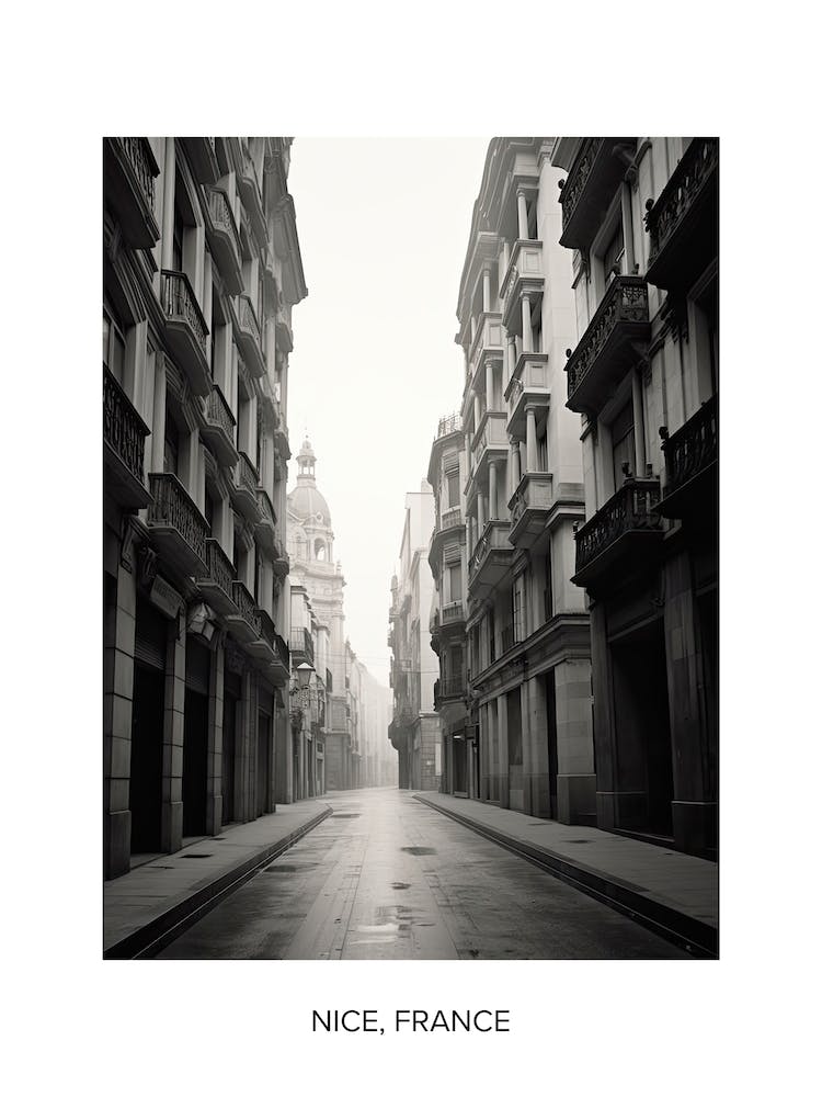 Poster Of Santander, Spain, Fotografie in Schwarz-Weiß 1