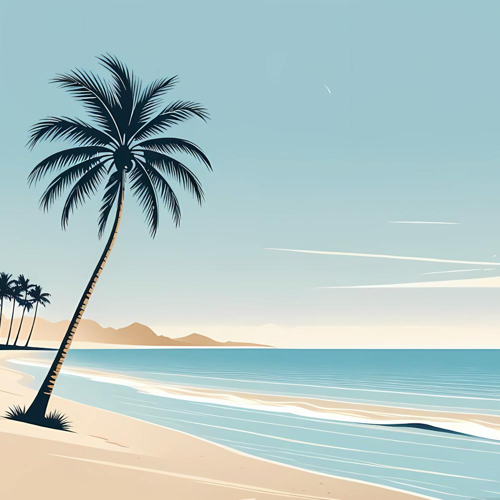 Palm Tree On The Beach 4