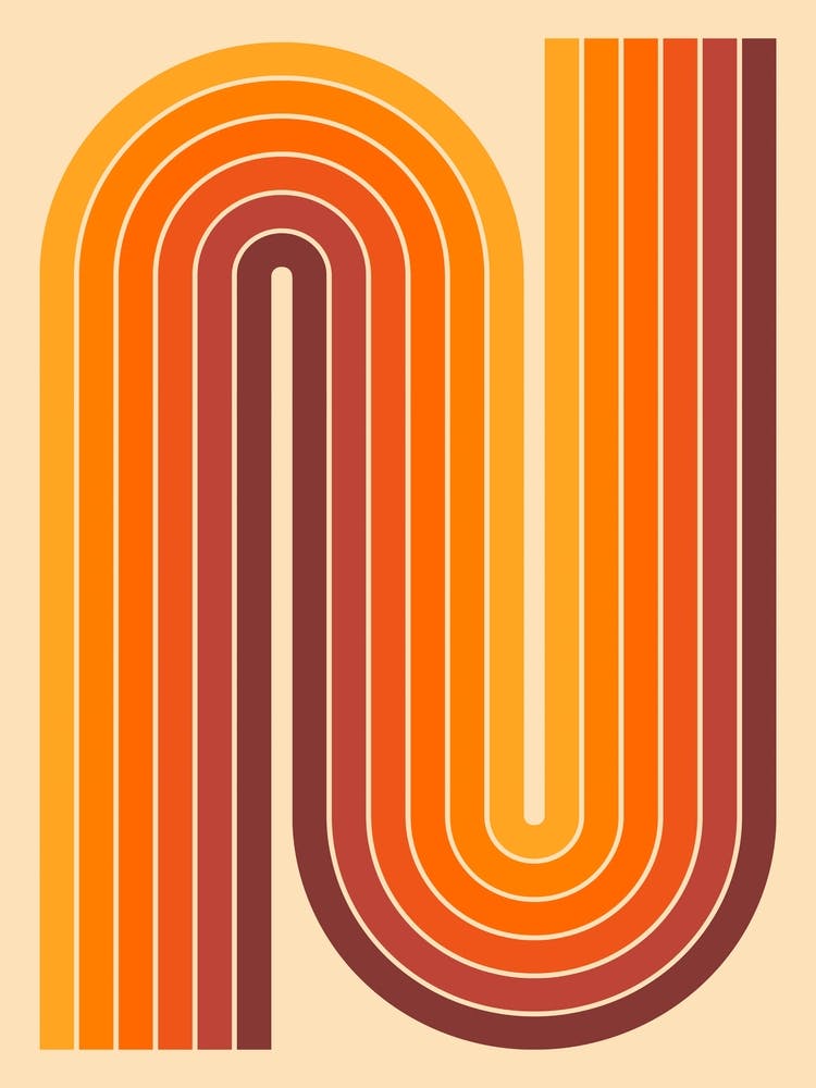 Retro Abstract Double Arch