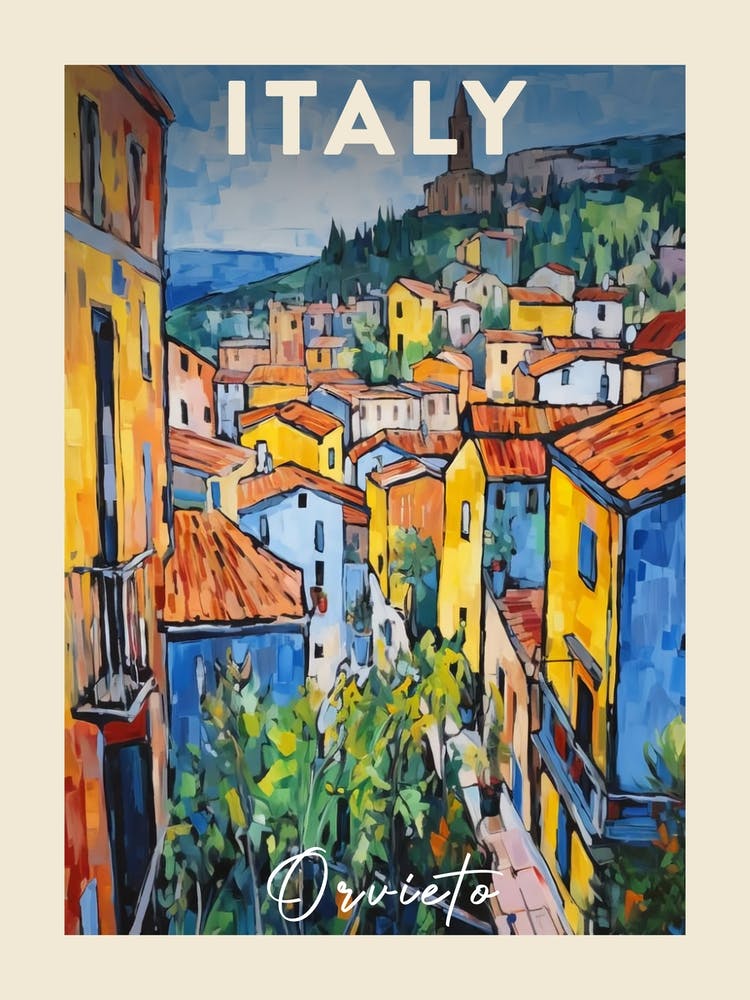 Orvieto Italy 2 Fauvist Painting Travel Poster