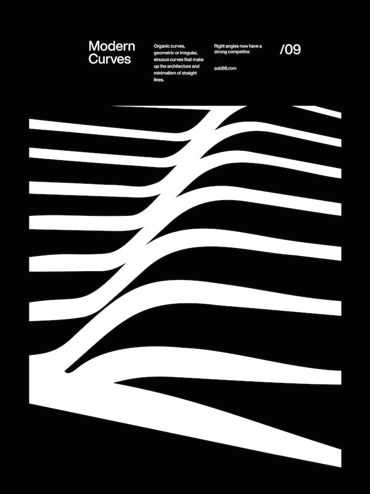 Modern Curves 09, Modern Architecture Design Poster, minimalist interior wall decor