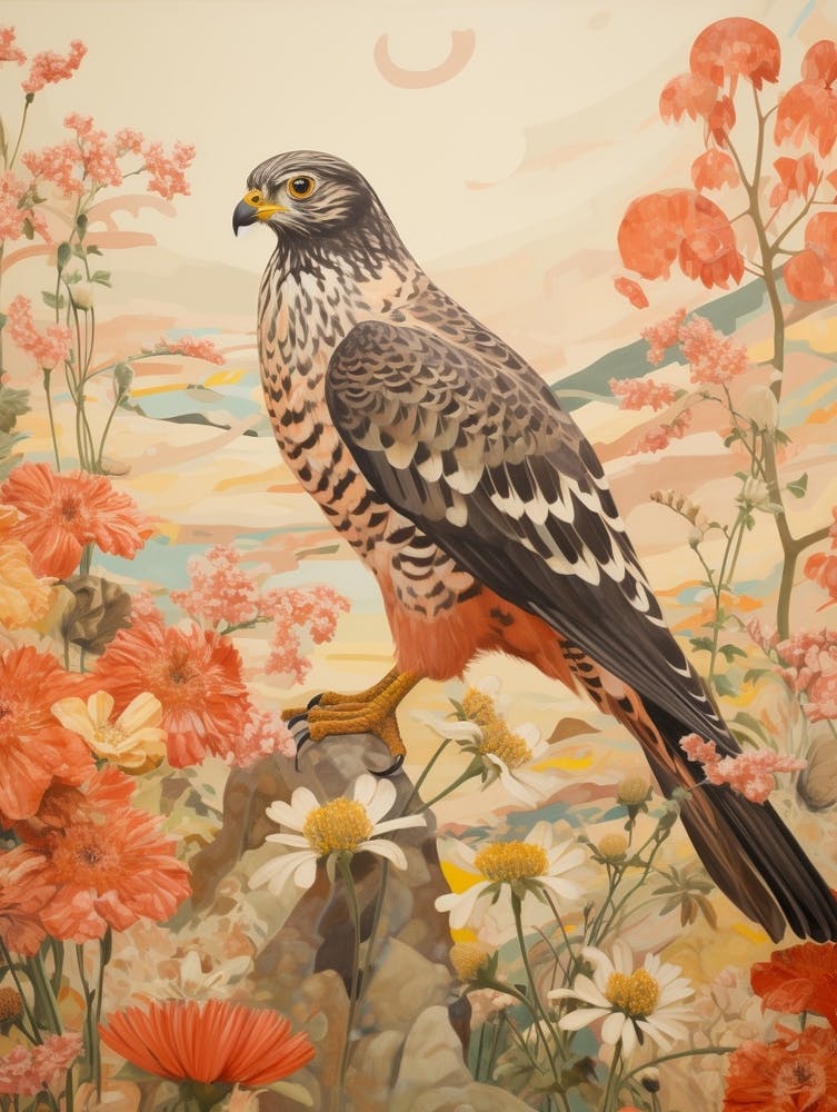 Eurasian Sparrowhawk 2 Detailed Bird Painting