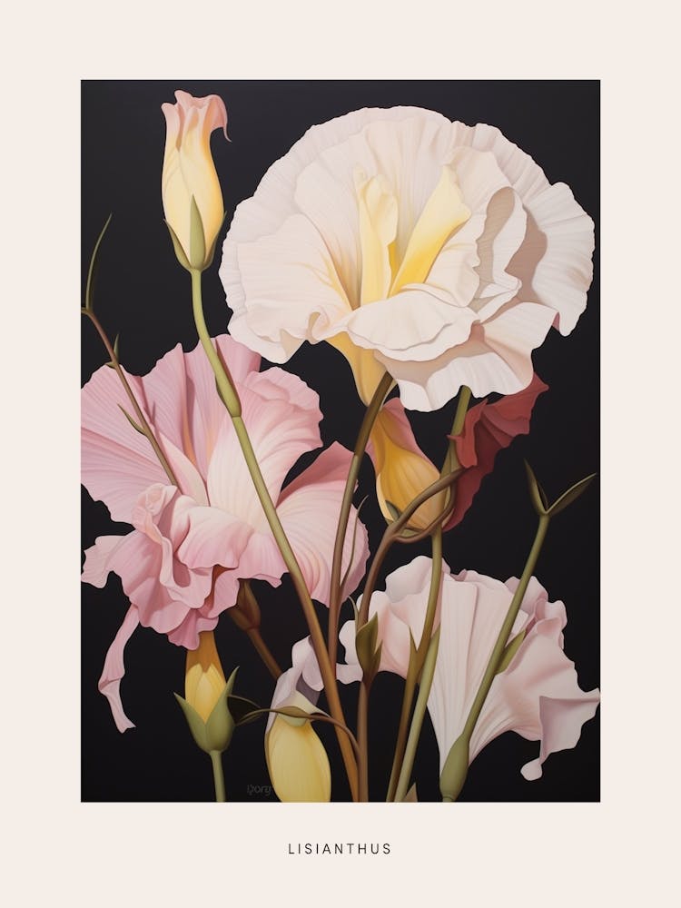 Flower Illustration Lisianthus 3 Poster