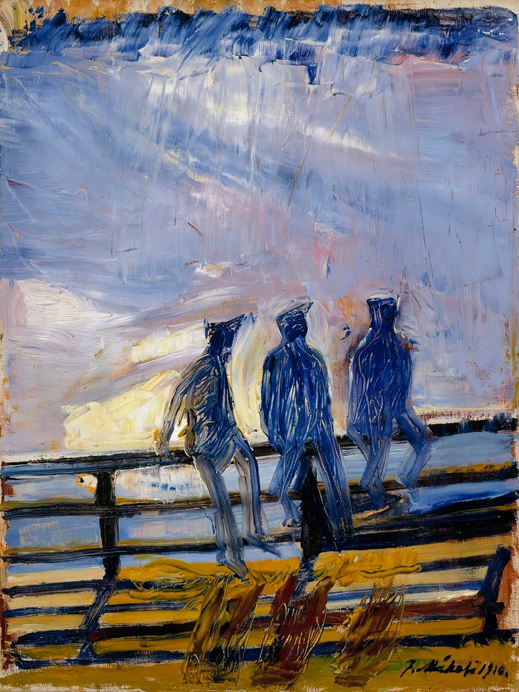 Boys On The Shore Railings, (1910), Juho Mäkelä