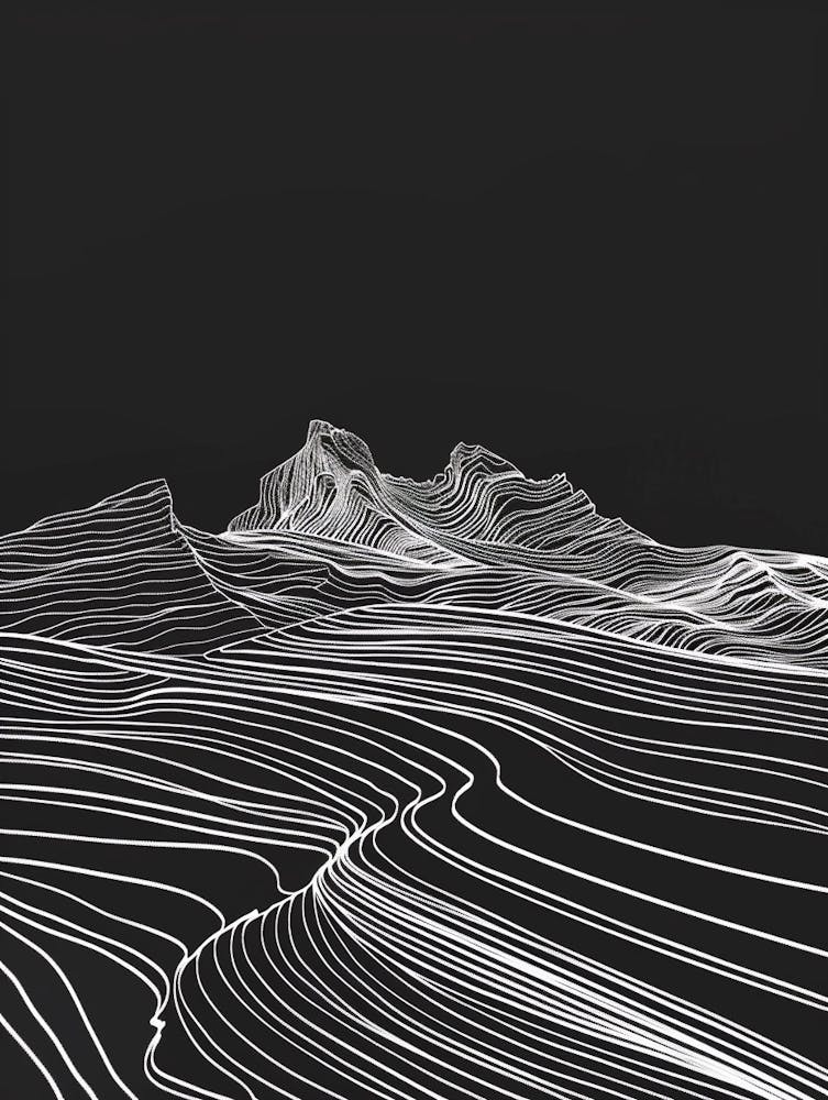 Pen Y Fan Mountain Line Drawing 4