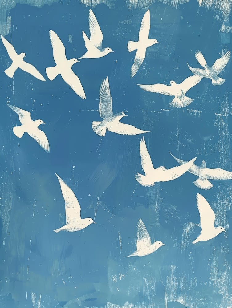 White Gulls Canvas Print