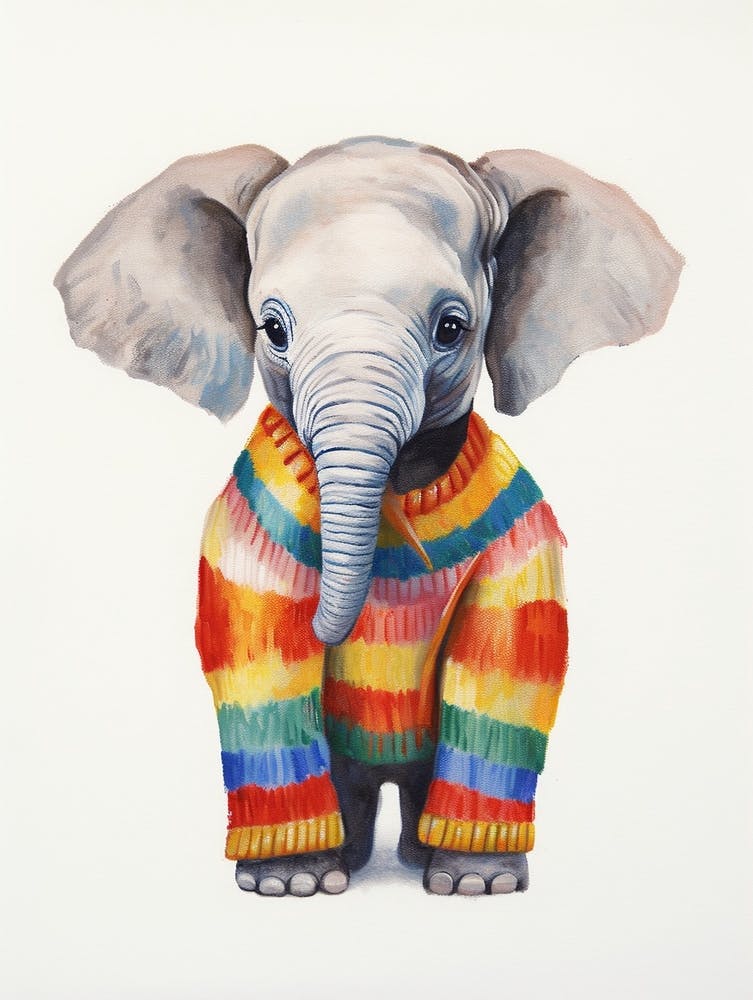 Baby Animal Wearing Sweater Elephant 4