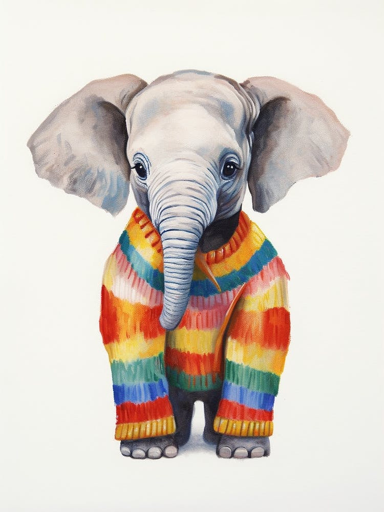 Baby Animal Wearing Sweater Elephant 4